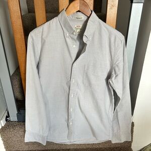 J. Crew Slim Untucked Oxford Button Down - Light Grey, M